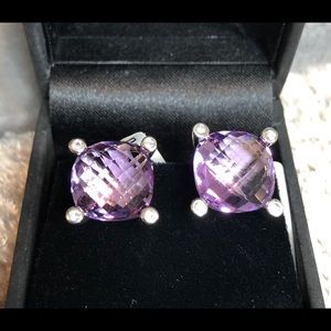 SOLD!! NWT - 12ct Amethyst & Sapphire Earrings